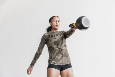 Nobull Women's Long Sleeves Dark Camo | Australia (AL9125)